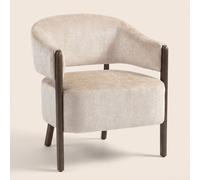 DecHome Poltrona Stile Contemporaneo in Ciniglia 71x63.5x78.5 cm Beige