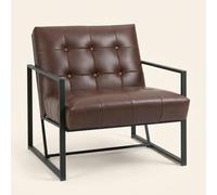 DecHome Poltrona Stile Industriale in Ecopelle Dimensioni 62x74x78 cm colore Marrone - Barcellona