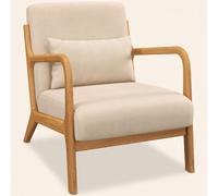 DecHome Poltrona Stile Nordico in Velluto 61x78x76 cm Beige
