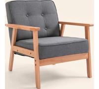 DecHome Poltrona Stile Scandinavo in Tessuto 64,5x70x70 Grigio Chiaro
