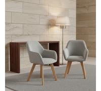 DecHome Poltrona Stile Scandinavo in Velluto 54x57x80 Set 2 Poltrone Grigio