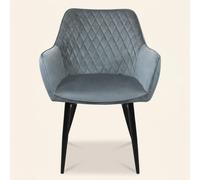 DecHome Poltrona Stile Scandinavo in Velluto 61x61x82 cm Grigio Charles