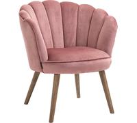 DecHome Poltrona Stile Scandinavo in Velluto 66x72x79 Rosa