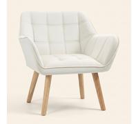 DecHome Poltrona Stile Scandinavo in Velluto 68,5x61x72,5 Crema