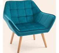 DecHome Poltrona Stile Scandinavo in Velluto 79x69,5x72,5 Petrolio