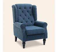 DecHome Poltrona Vintage in Tessuto Dimensioni 74x86x102 colore Blu