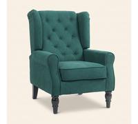 DecHome Poltrona Vintage in Tessuto 74x86x102 Verde Scuro