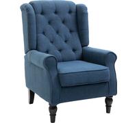 DecHome Poltrona Vintage in Tessuto Dimensioni 74x86x102 colore Blu