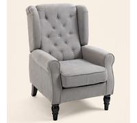 DecHome Poltrona Vintage in Tessuto Dimensioni 76x86x108 cm colore Grigio