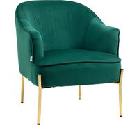 DecHome Poltrona Vintage in Tessuto Velluto 62x69x75 cm Verde