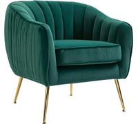 DecHome - Poltrona Vintage in Tessuto Velluto, 71x72x73, Verde