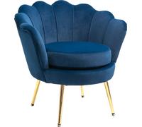 DecHome Poltrona Vintage in Velluto 76x67x74 Blu