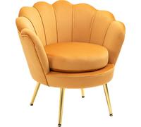 DecHome Poltrona Vintage in Velluto 76x67x74 cm Giallo