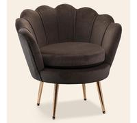 DecHome Poltrona Vintage in Velluto 76x67x74 Grigio