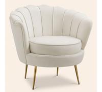 DecHome Poltrona Vintage in Velluto 79x77x77 Crema