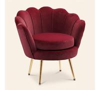 DecHome Poltrona Vintage in Velluto Dimensioni 76x67x74 colore Rosso Scuro