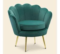 DecHome Poltrona Vintage in Velluto Dimensioni 76x67x74 colore Verde