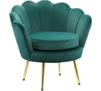 DecHome Poltrona Vintage in Velluto Dimensioni 76x67x74 colore Verde Scuro