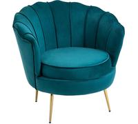 DecHome Poltrona Vintage in Velluto Dimensioni 79x77x77 colore Verde Petrolio