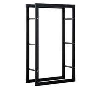 DecHome Porta Legna per Casa e Giardino in Ferro Nero 60x25x100 cm A187146AO84