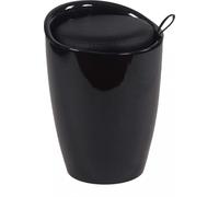 DecHome Pouf Contenitore in Plastica Cuscino 38X54 cm Nero
