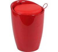 DecHome Pouf Contenitore in Plastica Cuscino 38X54 cm Rosso