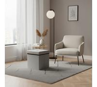 DecHome Pouf Contenitore Quadrato in Velluto 38x38x38 cm Tortora