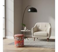 DecHome Pouf Contenitore Tondo in PVC Set 2 Pouf Multicolore- Car
