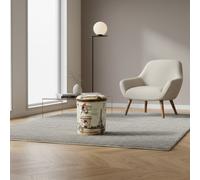DecHome Pouf Contenitore Tondo in PVC Set 2 Pouf Multicolore- Robert