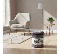 DecHome Pouf Contenitore Tondo in PVC Set 2 Pouf Multicolore- San Francisco