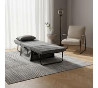 DecHome Pouf Letto Singolo 4 in 1 Poltrona Relax Divano 70x73x38 cm Grigio