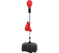 DecHome Punching Ball con Altezza Regolabile e Guanti Ф48x136-154 cm Rosso