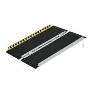 DecHome Rampa per Sedia a Rotelle Pieghevole Deflettori 122x73.6x5.1 cm Nero
