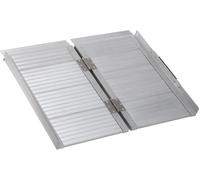 DecHome Rampa per Sedia a Rotelle Pieghevole in Alluminio con Bordi Esterni 61x74x5 cm colore Argento - 027J675