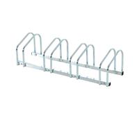 DecHome Rastrelliera Portabiciclette Parcheggio per 4 Biciclette in Acciaio 110x33x27 cm Argento 024V011