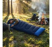 DecHome - Sacco a Pelo Singolo per Adulti Leggero e Compatto 75x215 cm Blu Navy