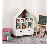 DecHome Scaffale Libreria Organizzatore Armadietto Bambini Mensole e Cubi Bianco