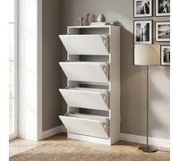 DecHome Scarpiera 4 Ante a Ribalta 73x26x154.5 cm Bianco