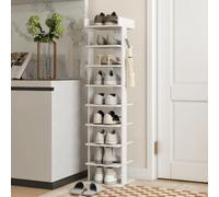 DecHome - Scarpiera 9 Paia 8 Ripiani Dimensioni 30x30x128.4 cm Bianco