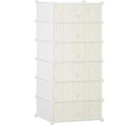 DecHome Scarpiera Modulare Salvaspazio 6 Cubi 45x35x17cm Plastica e Acciaio 45x36.5x108cm Bianco 172WT8