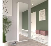 DecHome Scarpiera Salvaspazio Slim 1 Anta a Specchio Dimensioni 50x20x179,7 cm colore Bianco