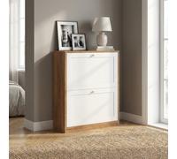DecHome Scarpiera Salvaspazio Slim 12 Paia 2 Ante 60x24,5x75,5 cm Bianco