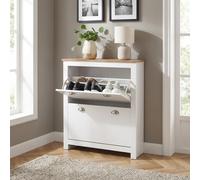 DecHome Scarpiera Salvaspazio Slim 12 Paia 2 Ante a Ribalta 79x23x90,5 cm Bianco