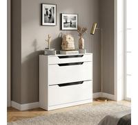 DecHome Scarpiera Salvaspazio Slim 16 Paia 89x23x96 cm Bianco Lucido