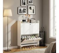 DecHome Scarpiera Salvaspazio Slim 2 Ante a Ribalta 80x24x101 cm Bianco