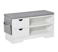 DecHome - Scarpiera Salvaspazio Slim in Legno Bianca 80.5x30.5x43.5cm