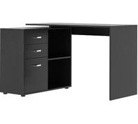 DecHome Scrivania Angolare con Cassettiera Moderna 117x83,5x76 cm Nero