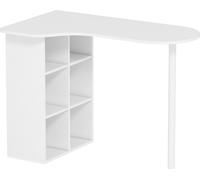 DecHome Scrivania Angolare con Libreira Moderna 100x59x75.5 cm Bianco
