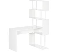 DecHome Scrivania Angolare con Libreria Moderna 120x80x176 cm Bianco