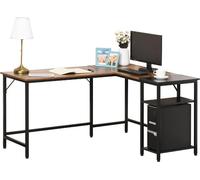 DecHome Scrivania Angolare Industriale 150x120x75 cm colore Marrone/Nero